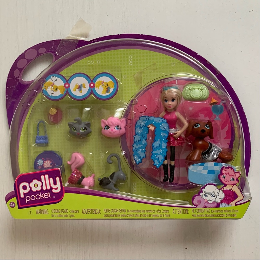 2008 Polly Pocket Pop ‘n Swap Pets Dance Party Play Set Mattel